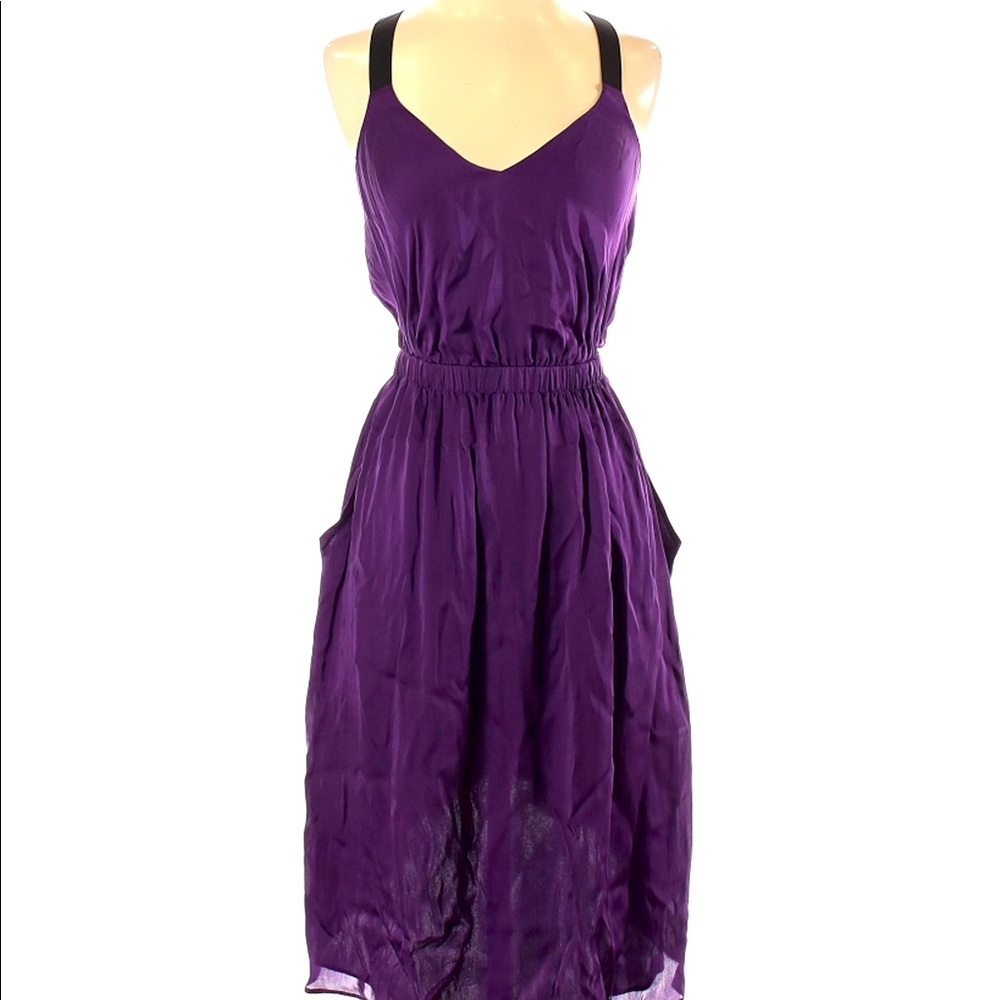 Theyskens’ Theory Silk Purple Dress with Sexy Hem